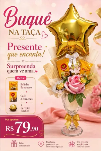 Buquê na taça 