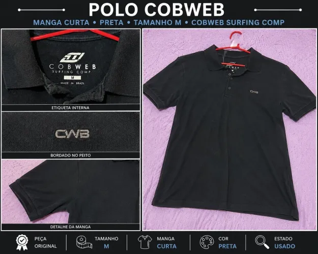 Camisa Polo Preta Original tamanho 40/42