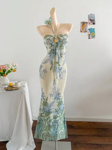 Vestido feminino corpo sereia
