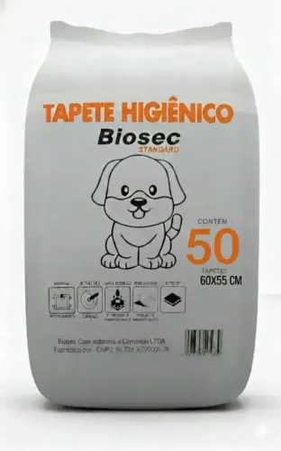 Tapete Higiênico 50 Unidades (60x55) Descartável Manta Fralda Absorvente Gel Para Cachorro