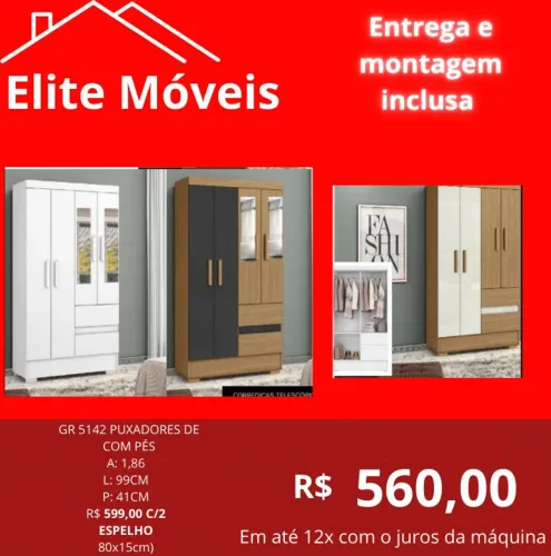 Guarda-Roupa Novo na caixa Com a montagem e a entrega.