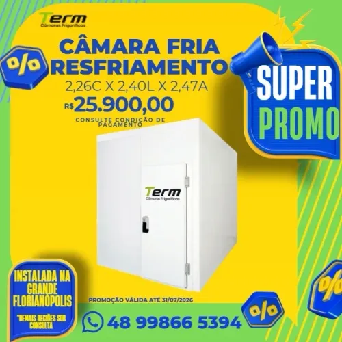 Câmara Fria de Resfriados 2,26 x 2,40 m - Instalada - R$ 25.900