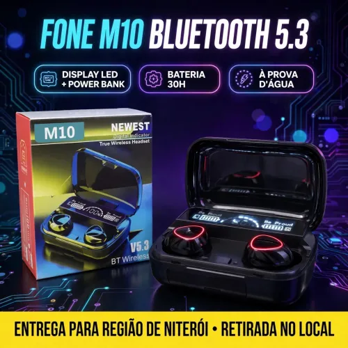 Fone de Ouvido Bluetooth M10 TWS