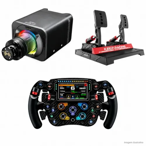 Kit Simagic Alpha EVO 12 Nm + Volante FX Pro + Pedais P1000 F