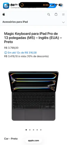 Magic Keyboard iPad Pro M5 13 Polegadas- Garantia Apple - Loja física