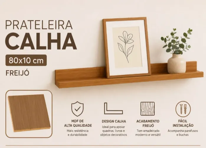 Prateleira Calha 70x10 para condimentos