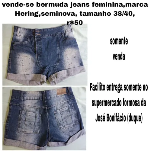 Bermuda jeans feminina marca Hering Tam 38/40 seminova r$50