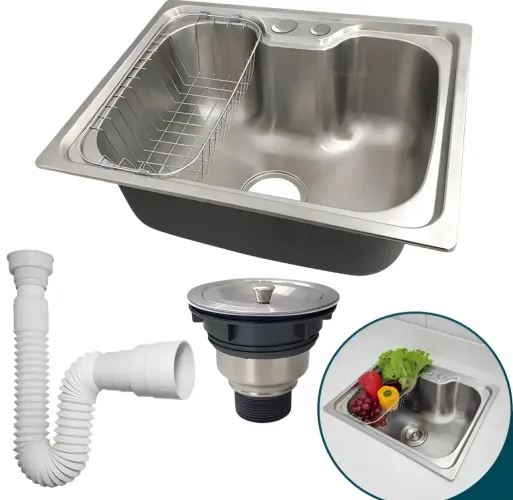 Cuba de cozinha 50x40 inox cesto escorregador