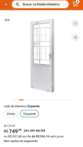 Porta de ferro branca (com leve amassado na lateral)