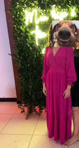 Vestido longo fúcsia, tamanho M