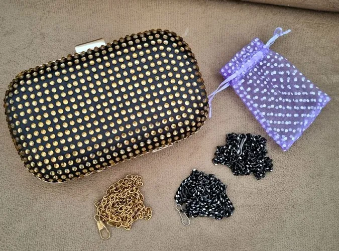 Bolsa Clutch Pequena Strass 