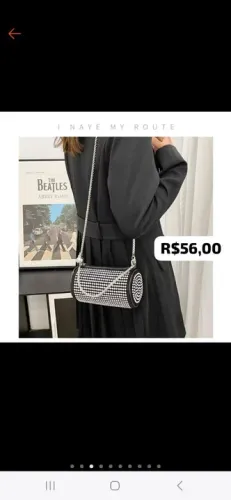 Bolsa de Ombro com Strass linha luxo 