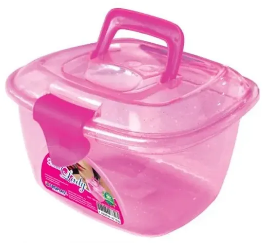 Mini Maleta Lady Box 7 " - Glitter Rosa 25678 170x145x100mm