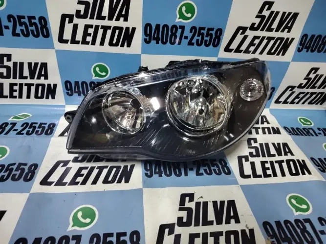 farol esquerdo siena 2004 ate 2016 mascara negra com aro cromado 3 meses garantia