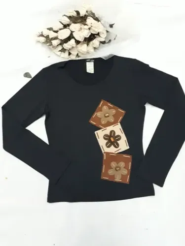 Blusa Manga Longa Poliéster Lisa Feminina