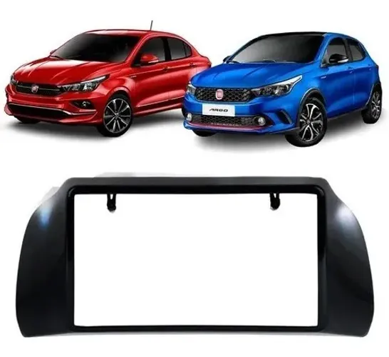 Moldura Painel Dvd 2 Din Fiat Argo 2017 A 2021 Preto Fosco