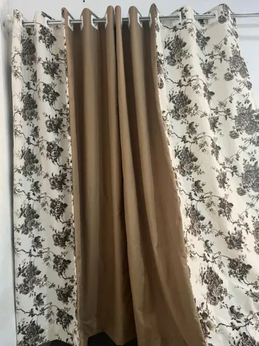 Cortina de tecido jacquard padrão janela 