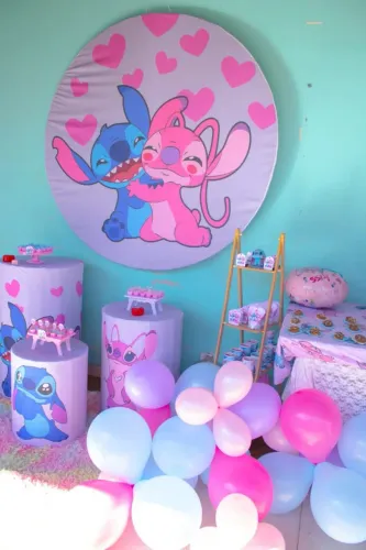 R$70,00 KIT CAPAS PARA CILINDROS E PAINEL REDONDO 1,50 STITCH E ANGEL