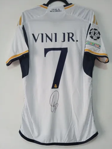 Camisa Real Madrid Final Champions League 23 / 24 #7 Vini Jr Autografada Certificada