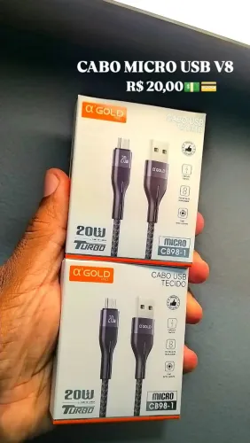 Cabo Micro USB V8 20W Turbo - Alpha Gold