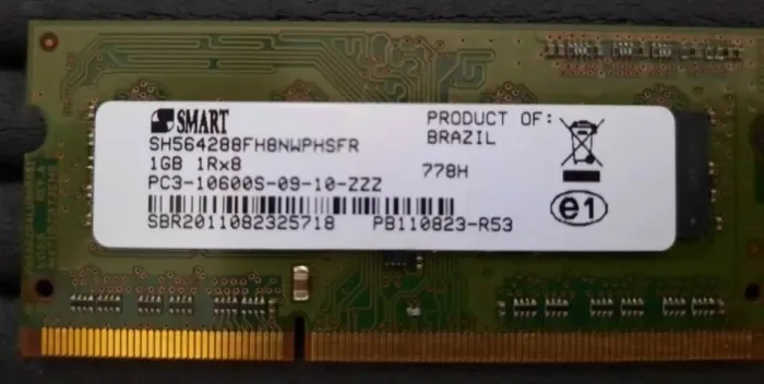 Memoria Smart 1gb 1Rx8 PC3