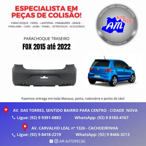 parachoque traseiro fox 2015 a 2022