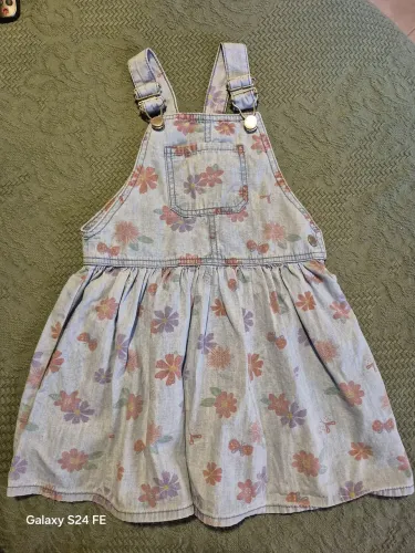 Vestido Jardineira Floral Infantil