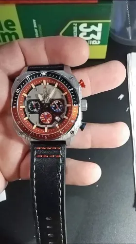 Relógios Naviforce original, cronógrafos, couro, analógico, luminoso impermeável 3ATM