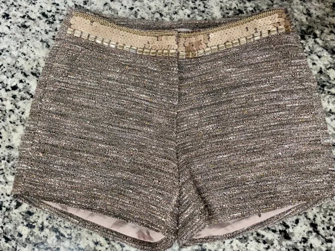 Short lantejoulas fashion