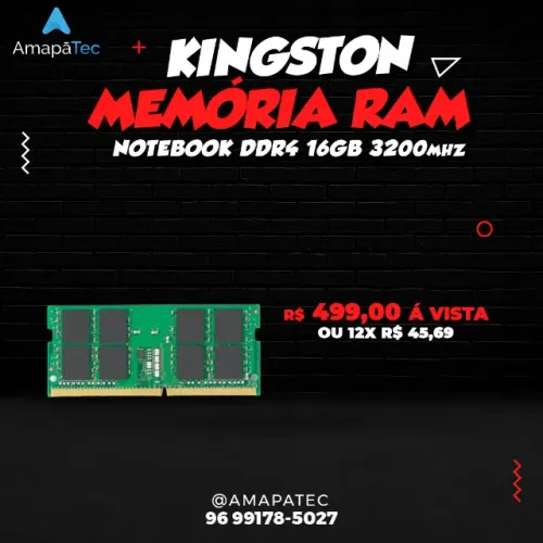Memória Kingston DIMM 16GB 3200MHz