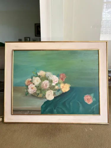 Quadro de Arte Pintura a óleo - Flores para o Oceano