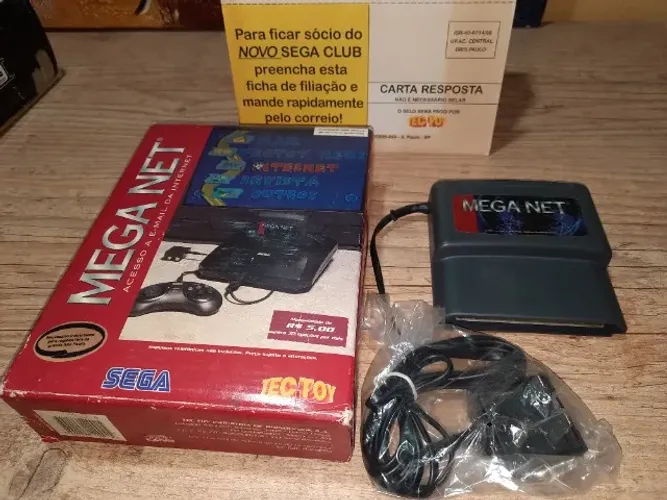 Adaptador raro para videogame Mega Drive usar Internet, Mega Net, Sega Original Tectoy,top