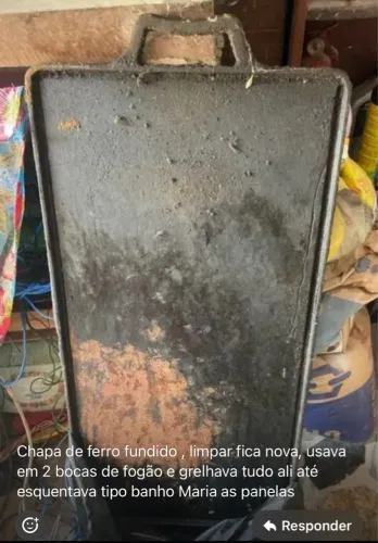 Chapa de ferro fundido grande 0,80 X 0.40
