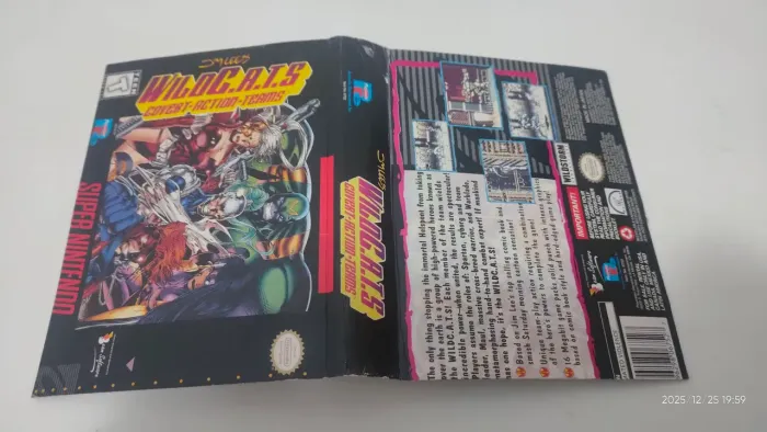 Wild cats Capa locadora recortada original snes super nintendo