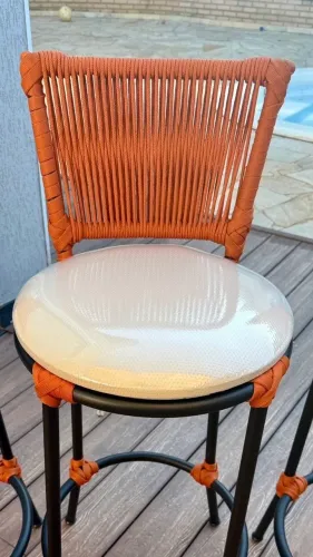 Banquetas de Design Moderno com Detalhes em Corda 390 cada