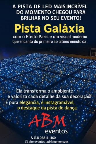 Pista de LED para eventos - Efeito Paris e Galáxia. 