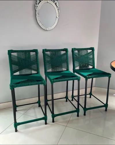 BANQUETA VERDE LUXO - CORDA NÁUTICA (UNIDADE)