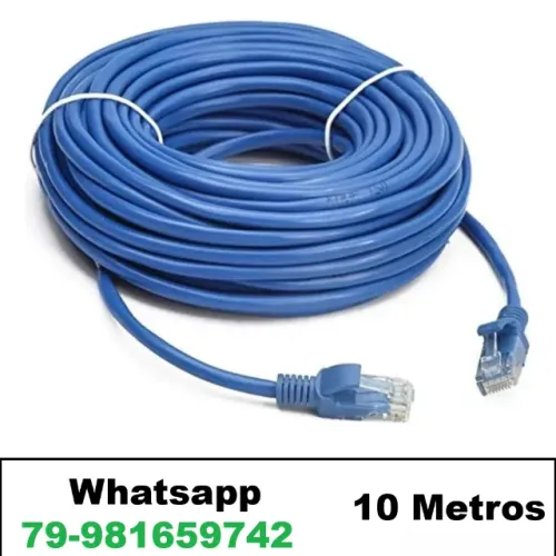 Cabo De Rede 10 Metros Ethernet Lan Rj45 10/100Mbps Notebooks, Pc, Tvs e Conversores 
