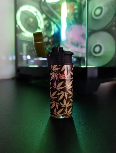 Isqueiro Maçarico recarregável - Estampas Weed (itens de tabacaria)