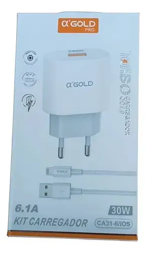 Carregador E Cabo Para IPhone 30w 6.1a Lightning A'gold - Entrego