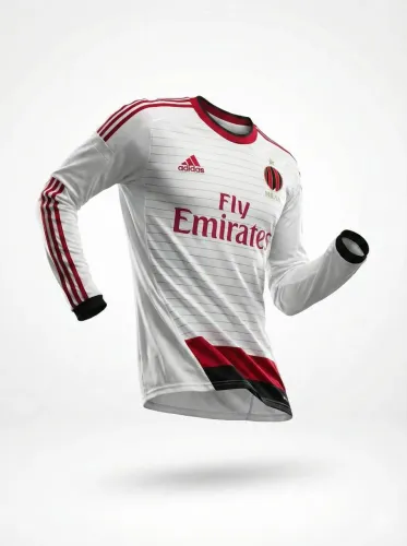 Camisa Milan Away 2014/2015 Branca Manga Longa Novíssima