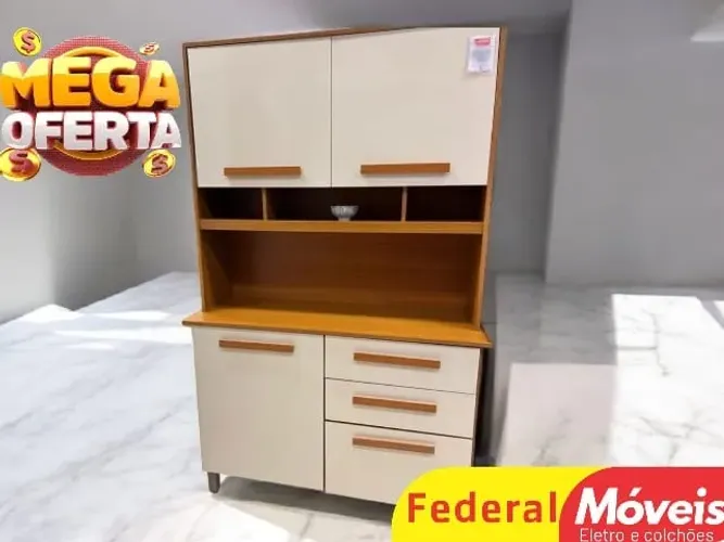 ARMARIO DE COZINHA COMPACTA OFF WHITE 192cm (ENTREGA HOJE)