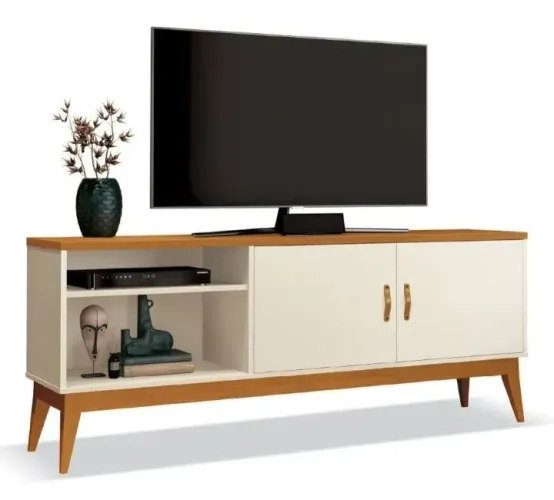 Rack para tv off white 