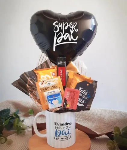 Cesta de café da manhã personalizada para o Dia dos Pais