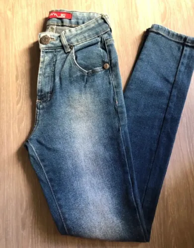 CALÇA JEANS CINTURA ALTA TAMANHO 34