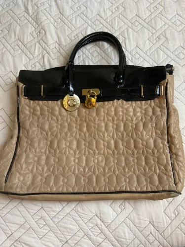 Bolsa grande em couro estilo Hermes