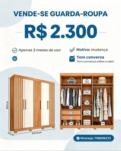 Guarda roupa so 3 meses de usado