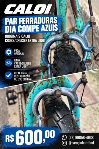Par Ferraduras Freios Dia Compe Azuis Originais Bicicleta Caloi Cross/Cruiser Extra Light