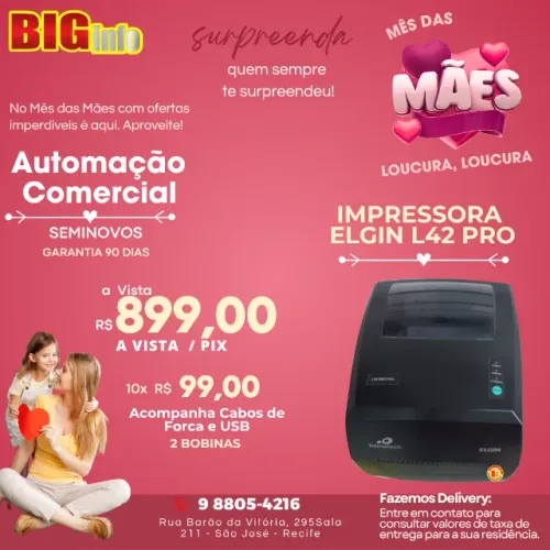 Impressora Termica Elgin L42 Pro