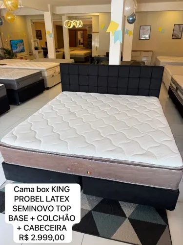 Cama box Casal GIGANTE PROBEL LÁTEX COM CABECEIRA 